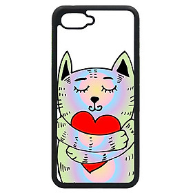 Ốp lưng cho Oppo A3s mẫu mèo tim 1 - Hàng chính hãng