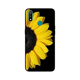 Ốp Lưng in cho Realme 3 Mẫu Hoa Hướng Dương Nền Đen - Hàng Chính Hãng
