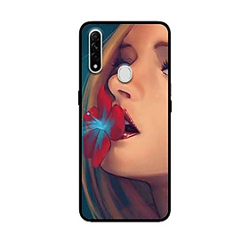 Ốp Lưng in cho Oppo A31 Mẫu Cô Gái Hôn Bông Hoa - Hàng Chính Hãng
