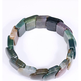 Vòng tay chalcedony đa sắc bản 20x20mm  - Ngọc Quý Gemstones