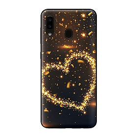 Ốp lưng cho Samsung Galaxy A20 nền tim vàng 1 - Hàng chính hãng
