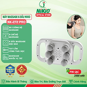 Máy massage đấm lưng và giãn cơ toàn thân 6 đầu Nikio NK-272 Pro - 9 chế độ, 20 cấp tốc độ mát xa