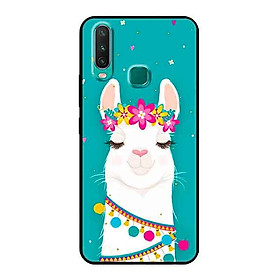 Ốp Lưng in cho Vivo Y12 Mẫu Cừu Nền Hoa - Hàng Chính Hãng