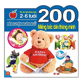 Sách - 200 Miếng Bóc Dán Thông Minh - Rèn Luyện Ngôn Ngữ - Đinh Tị Books
