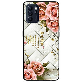 Ốp lưng dành cho Oppo Reno 6 - Reno 6 Z mẫu Hoa Hồng Nền Sọc