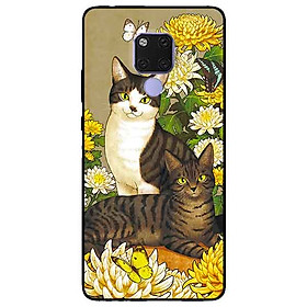 Ốp lưng in cho Huawei Mate 20 Mẫu Hai Chú Mèo