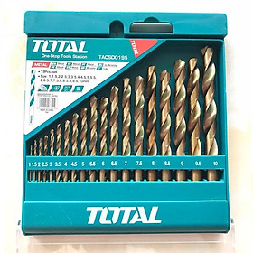 BỘ MŨI KHOAN KIM LOẠI HSS 19 CHI TIẾT 1-10MM TOTAL TACSD0195