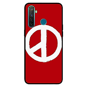 Ốp Lưng in cho Realme 5 Pro Mẫu Peace Y Nền Đỏ - Hàng Chính Hãng