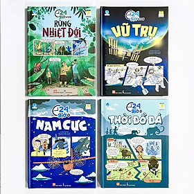 Bộ Sách Truyện Tranh Khoa Học - 24 Giờ Ở Nam Cực, Vũ Trụ, Thời Đồ Đá, Rừng Nhiệt Đới - Bìa Cứng
