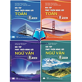 Sách - Combo 4 cuốn Bài tập phát triển năng lực Toán + Ngữ văn 8 ( cánh diều )