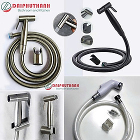 Vòi Xịt Toilet Xịt Vệ Sinh Nhiều Mẫu Dây 1m2 Có Loại Ruột Bố Chịu Áp - Đủ bộ đầu xịt, dây và gác