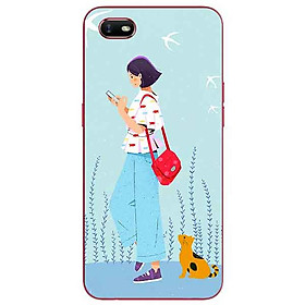 Ốp lưng in cho Oppo A1K Mẫu Cô Gái Mèo Vàng