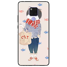 Ốp lưng in cho Huawei Mate 20 Mẫu Người Mèo
