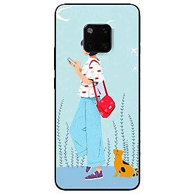Ốp lưng in cho Huawei Mate 20 Pro Mẫu Cô Gái Mèo Vàng