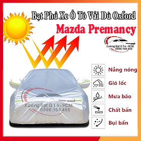 [MAZDA PREMANCY] Bạt Phủ Ô Tô Vải Dù Oxford, Tráng Nhôm Cao Cấp, Áo Trùm Bảo Vệ Xe MAZDA PREMANCY, Bạc Phủ Trùm Chống Nóng Chống Mưa, Chống Xước Xe, Bạt Của Xưởng Được May Theo Kích Cỡ Xe, Cam Kết Vừa Xe, Bền Và Đẹp Tới 2 Năm