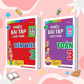 Sách - Phiếu Bài Tập Cuối Tuần Toán Và Tiếng Việt Lớp 3 - Combo 2 Cuốn - Megabook