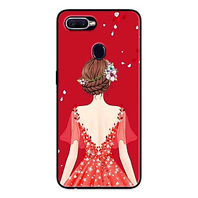 Ốp Lưng in cho Oppo A5s Mẫu Cô Gái Váy Đỏ - Hàng Chính Hãng