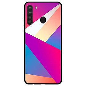 Ốp lưng dành cho Samsung Galaxy A21 mẫu Hình Khối Vàng Xanh