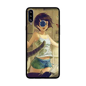 Ốp Lưng Dành Cho Samsung Galaxy A20s mẫu Cô Gái Anime Tóc Hồng - Hàng Chính Hãng