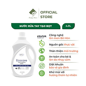 Nước rửa tay hữu cơ diệt khuẩn dạng bọt hương Quế 4L thương hiệu Ecocare