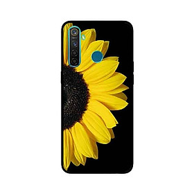 Ốp Lưng in cho Realme 5 Mẫu Hoa Hướng Dương Nền Đen - Hàng Chính Hãng