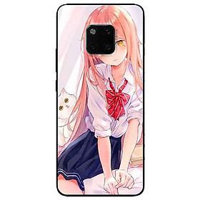 Ốp lưng in cho Huawei Mate 20 Pro Mẫu Cô Gái Sơ Mi Trắng