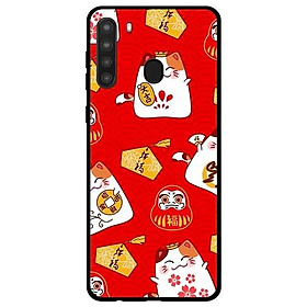Ốp lưng dành cho Samsung Galaxy A21 mẫu Họa Tiết Mèo Đỏ