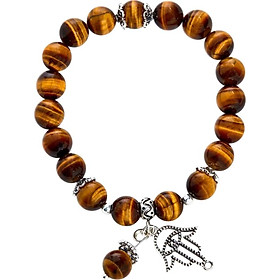 Vòng Thạch Anh Mắt Hổ Phối Charm Bạc Ngọc Quý Gemstones VT10