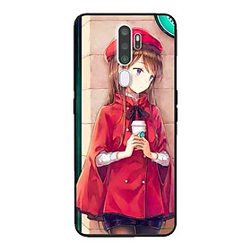 Ốp Lưng in cho Oppo A9 2020 Mẫu Nàng Đồng Phục Đỏ - Hàng Chính Hãng