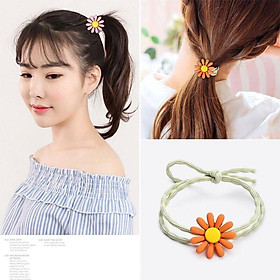 Sét 5 Chun buộc tóc Daisy hoa cúc loại đẹp - Chun buộc tóc, cột tóc hoa cúc siêu xinh siêu đáng yêu