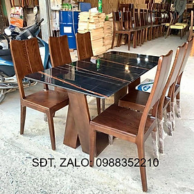 Bộ bàn ăn gỗ sồi xám