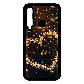 Ốp lưng cho Samsung Galaxy A9 2018 nền tim vàng 1 - Hàng chính hãng