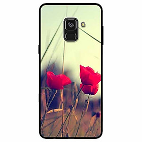 Ốp lưng dành cho Samsung A8 Plus mẫu Ba Nụ Hoa Đỏ
