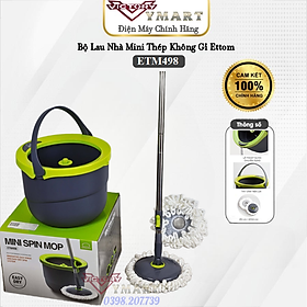 Bộ Lau Nhà Mini Thép Không Gỉ Ettom Lock&Lock ETM498 - 2 Bông Lau - Hàng Chính Hãng