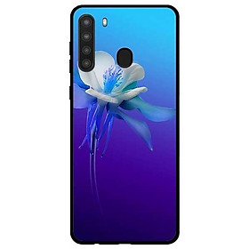 Ốp lưng dành cho Samsung Galaxy A21 mẫu Hoa Lan Xanh Trắng