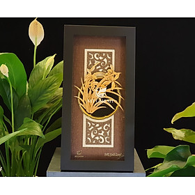 Tranh hoa lan dát vàng 24k mẫu 03 (13x26cm) MT Gold Art- Hàng chính hãng, trang trí nhà cửa, phòng làm việc, quà tặng sếp, đối tác, khách hàng, tân gia, khai trương 