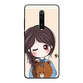 Ốp Lưng in cho Xiaomi Redmi K20 Mẫu Nàng Ôm Gấu - Hàng Chính Hãng