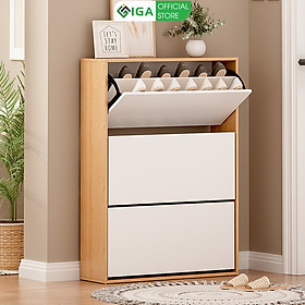 Tủ giày thông minh 3 cánh lật tiết kiệm diện tích gỗ mdf phủ melamin chống xước thương hiệu IGA - Gp20