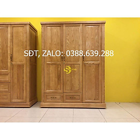 Tủ quần áo gỗ sồi 3 cánh 1m6- LCMTU03-HD