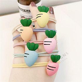 Combo 5 dây buộc tóc hình củ cải nhiều màu sắc