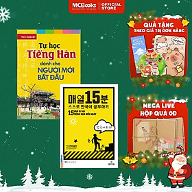 Sách - Tự Học Tiếng Hàn Dành Cho Người Mới Bắt Đầu + 15 Phút Tự Học Tiếng Hàn Mỗi Ngày - MCBooks