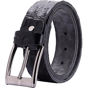 Thắt Lưng Nam Vân Cá Sấu 1 Lớp Huy Hoàng HT4123 (120 x 4 cm) - Đen