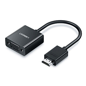 Ugreen UG60738CM270TK Màu Đen Cáp chuyển HDMI sang VGA hổ trợ độ phần giải Full HD không kèm cổng Audio - HÀNG CHÍNH HÃNG
