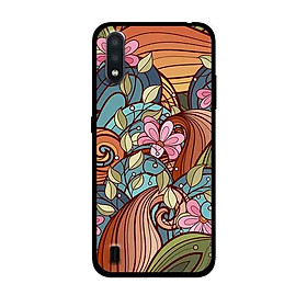 Ốp Lưng in cho Samsung Galaxy A01 Mẫu Họa Tiết Nền Lá - Hàng Chính Hãng