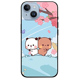 Ốp lưng dành cho Iphone 14 - Iphone 14 Plus - Iphone 14 Pro - Iphone 14 Pro Max - Cặp Đôi Gấu Hoa Đào