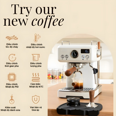 Máy pha cà phê Espresso chuyên nghiệp thương hiệu HiBREW H10 Plus cao cấp  - Hàng chính hãng