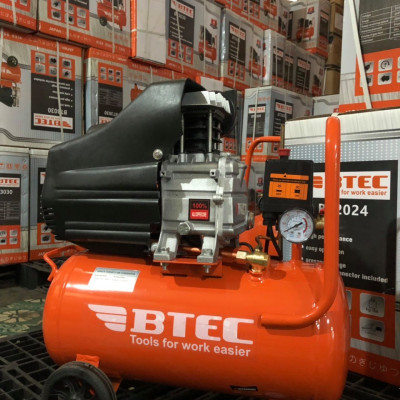 MÁY NÉN KHÍ CÓ DẦU BTEC BT-2024 2HP (1500W) 24 LÍT -HÀNG CHÍNH HÃNG (LÊN HƠI SIÊU NHANH, 100% DÂY ĐỒNG)