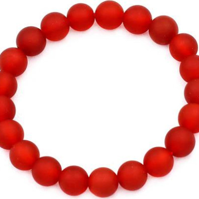 Vòng đeo tay Thạch Anh Đỏ Mờ 8 ly 21 hạt - hợp mệnh Hỏa, mệnh Thổ