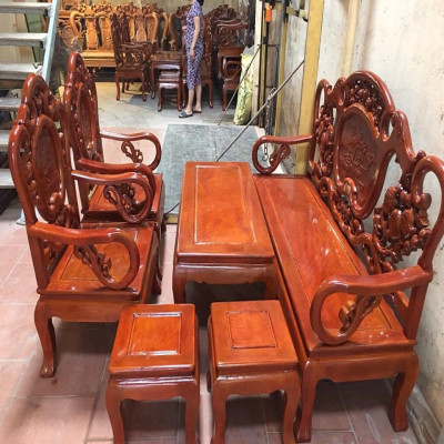 Bộ Bàn Ghế Đào Guột Gỗ Nhãn