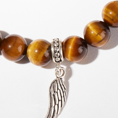 Vòng tay đá thiên nhiên phối charm cánh bạc size hạt 8mm - Ngọc Quý Gemstones
